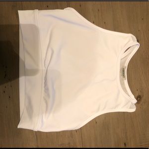 White crop top sports bra
